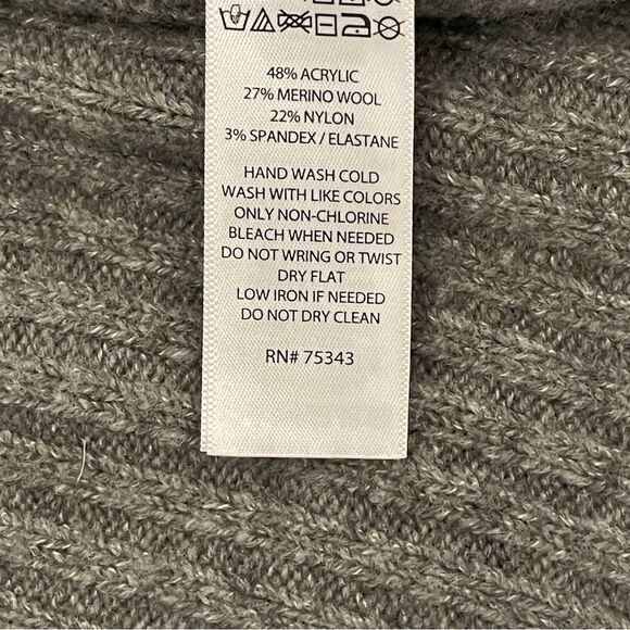 Rachel Zoe Cowl Neck Grey Wool Blend Turtleneck High-Low Sweater Women's M - Picture 7 of 11